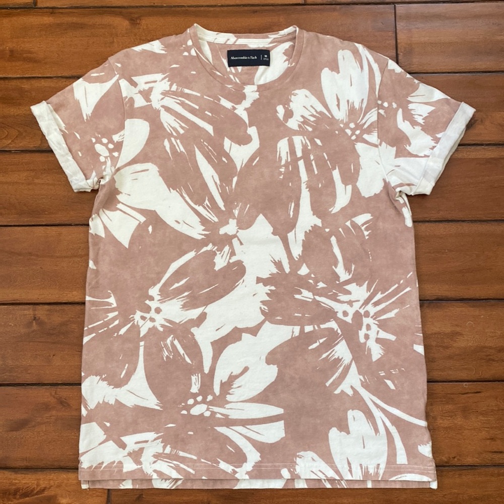 Abercrombie & Fitch Mens Medium 100% cotton soft floral print short sleeve-T